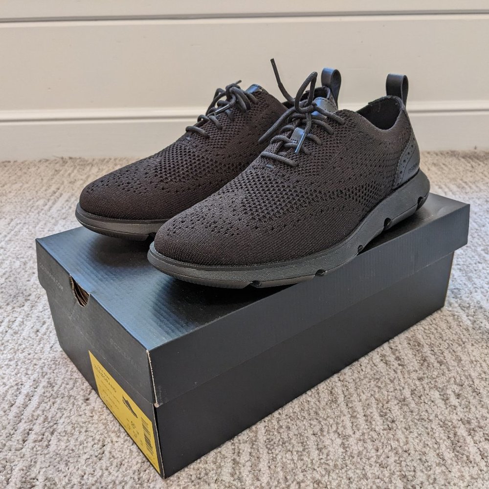 Cole Haan Men's 4.ZEROGRAND Oxford Wingtip, Black Stitchlite, US 8.5 M, New